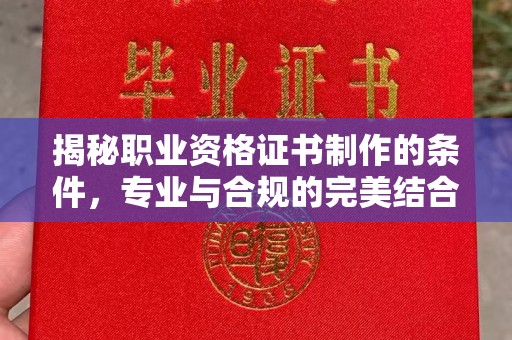 孝昌揭秘职业资格证书制作的条件，专业与合规的完美结合